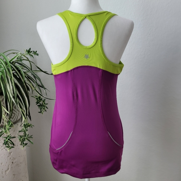 EUC Tek Gear Racerback Athletic Tank Top Purple/Green Size L - Picture 2 of 11